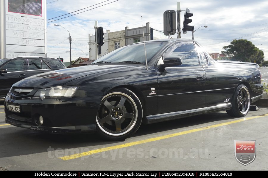 18x8.5 18x9.5 Simmons FR-1 Hyper Dark on HOLDEN COMMODORE