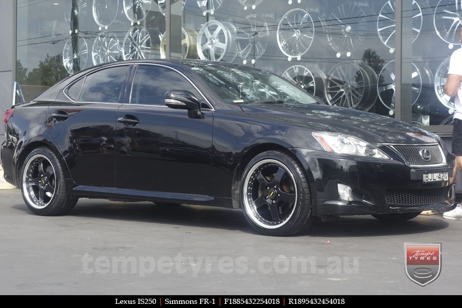 18x8.5 18x9.5 Simmons FR-1 Gloss Black on LEXUS IS