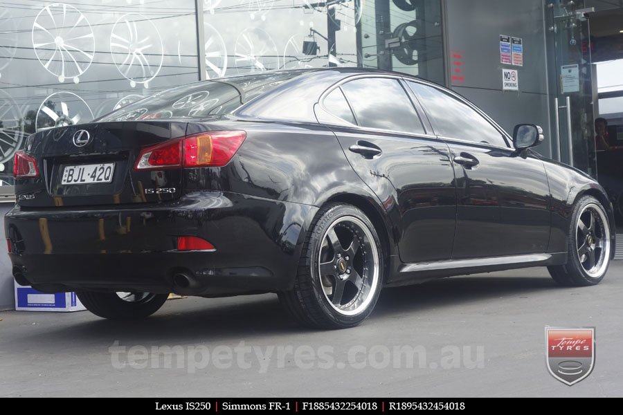 18x8.5 18x9.5 Simmons FR-1 Gloss Black on LEXUS IS