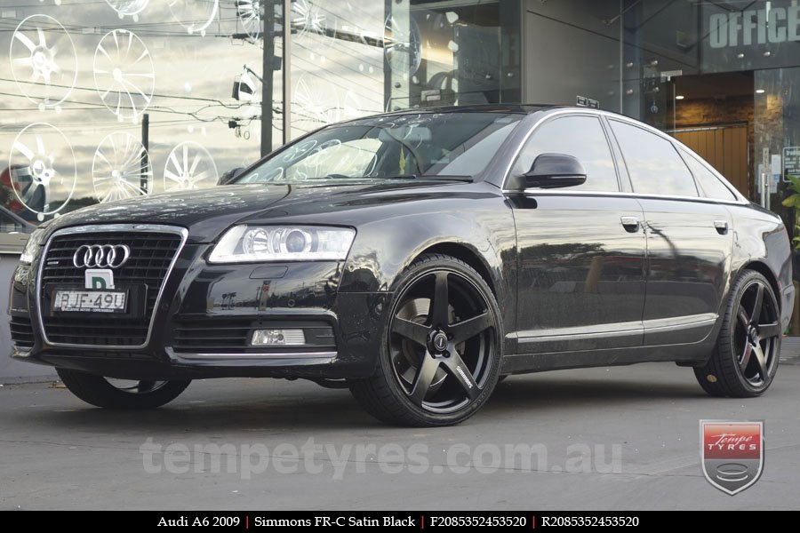 20x8.5 20x10 Simmons FR-C Full Satin Black on AUDI A6