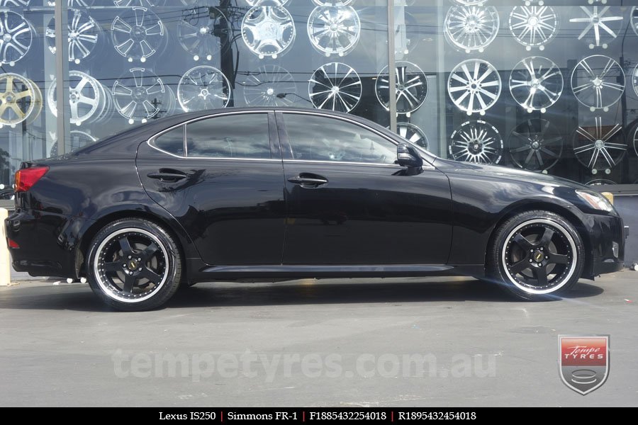 18x8.5 18x9.5 Simmons FR-1 Gloss Black on LEXUS IS