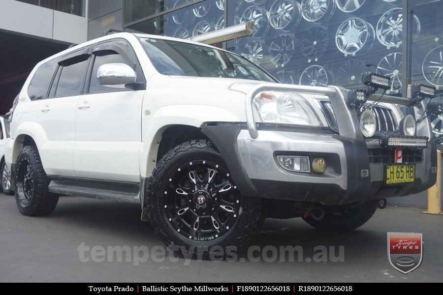 18x9.0 Ballistic Scythe Millworks on TOYOTA PRADO