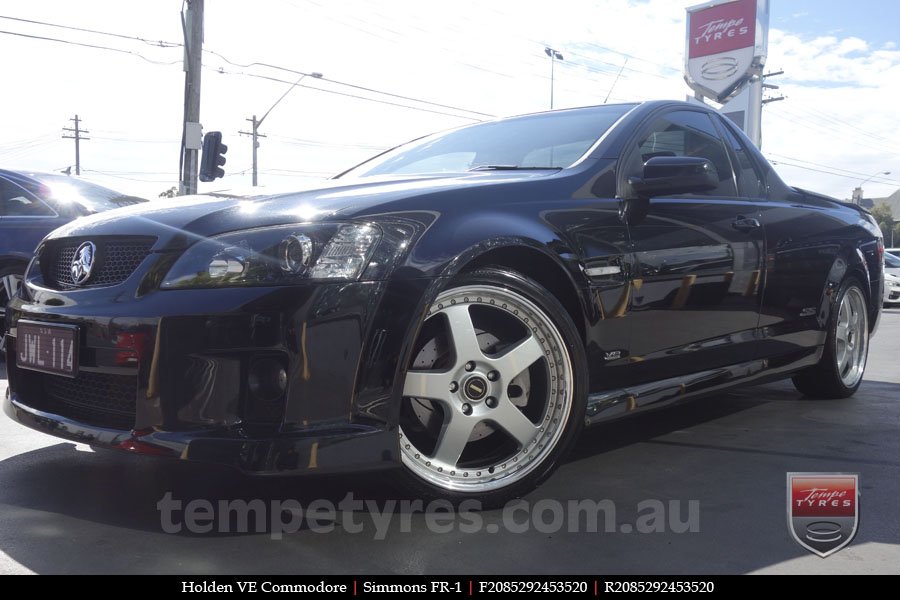 20x8.5 20x9.5 Simmons FR-1 Silver on HOLDEN COMMODORE VE