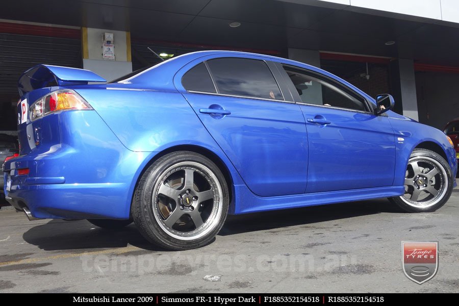 18x8.5 18x9.5 Simmons FR-1 Hyper Dark on MITSUBISHI LANCER