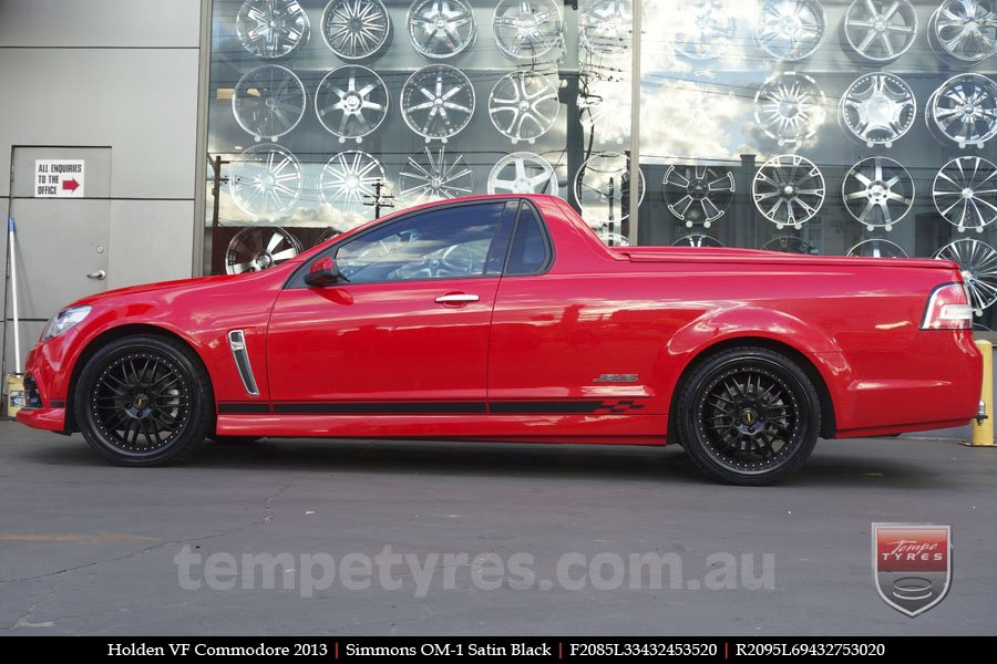 20x8.5 20x9.5 Simmons OM-1 Satin Black on HOLDEN COMMODORE VF