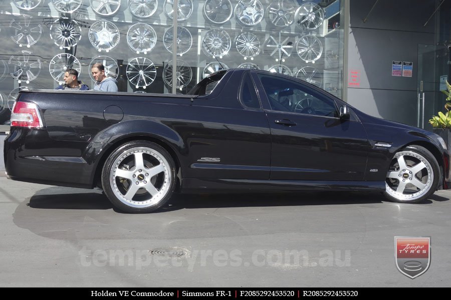 20x8.5 20x9.5 Simmons FR-1 Silver on HOLDEN COMMODORE VE