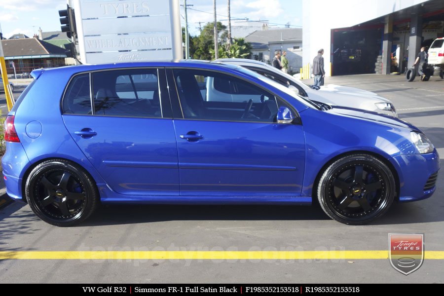 19x8.5 19x9.5 Simmons FR-1 Satin Black on VW GOLF