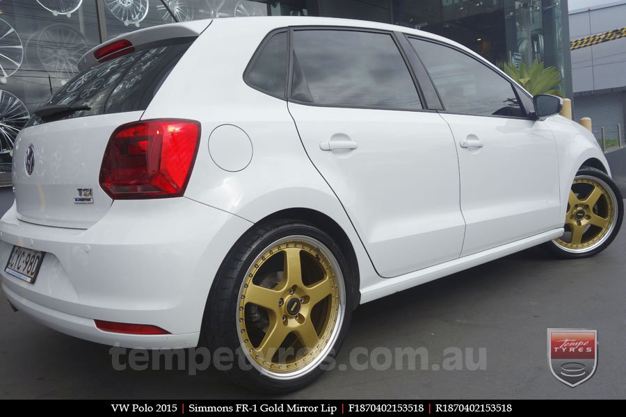 18x7.0 18x8.5 Simmons FR-1 Gold on VW POLO