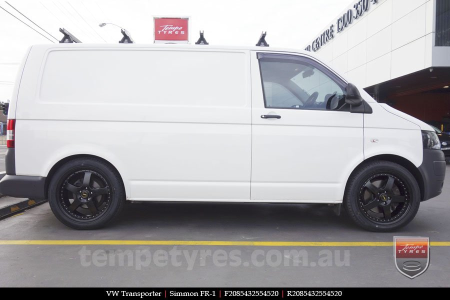 20x8.5 20x9.5 Simmons FR-1 Satin Black on VW TRANSPORTER