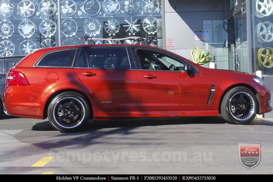 20x8.5 20x9.5 Simmons FR-1 Gloss Black on HOLDEN COMMODORE VF