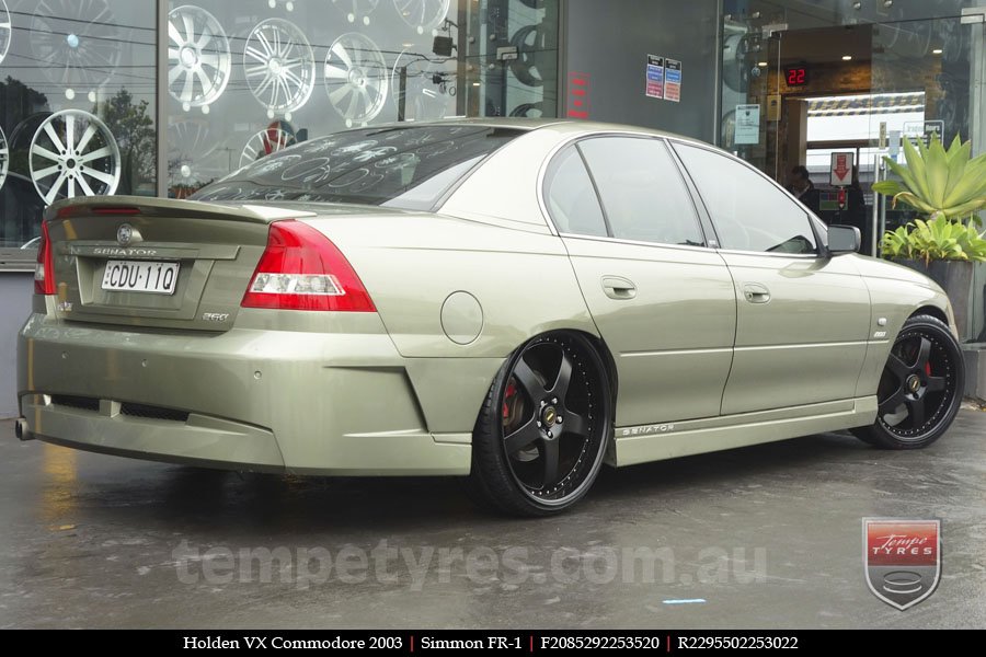 20x8.5 20x9.5 Simmons FR-1 Satin Black on HOLDEN COMMODORE