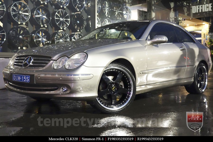 19x8.5 19x9.5 Simmons FR-1 Gloss Black on MERCEDES CLK-Class