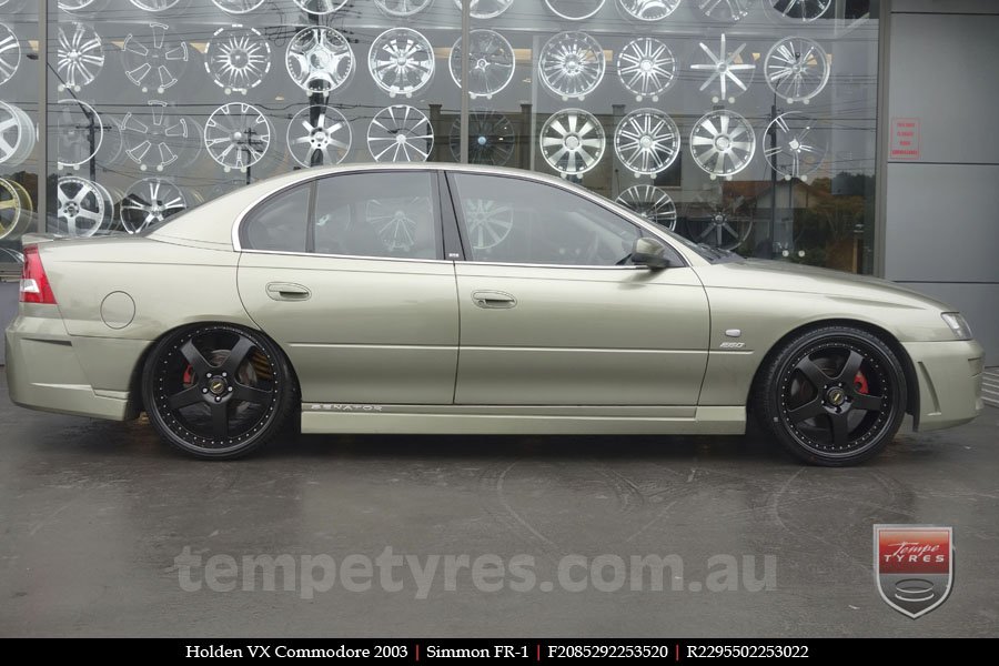 20x8.5 20x9.5 Simmons FR-1 Satin Black on HOLDEN COMMODORE