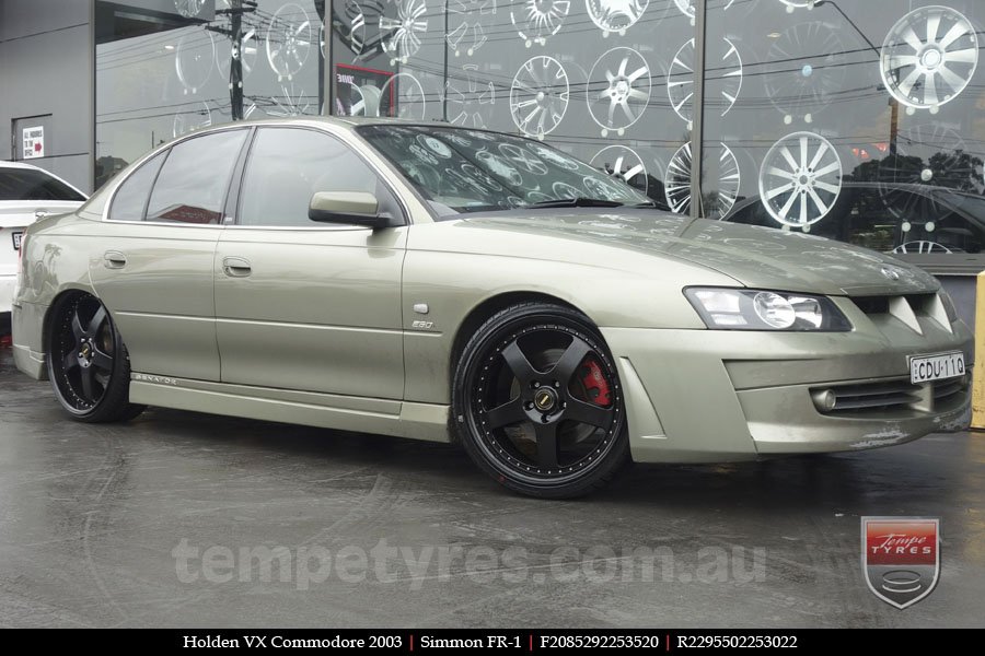 20x8.5 20x9.5 Simmons FR-1 Satin Black on HOLDEN COMMODORE