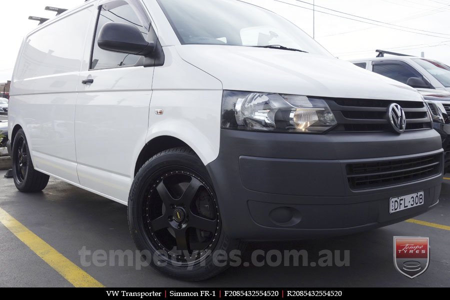 20x8.5 20x9.5 Simmons FR-1 Satin Black on VW TRANSPORTER