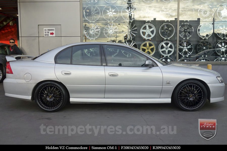20x8.5 20x9.5 Simmons OM-1 Satin Black on HOLDEN COMMODORE