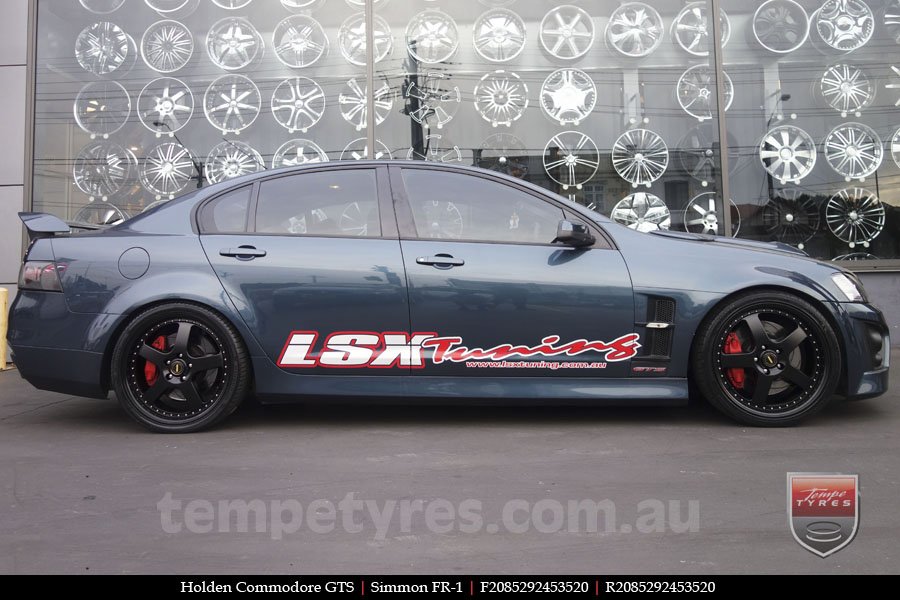 20x8.5 20x9.5 Simmons FR-1 Satin Black on HOLDEN COMMODORE