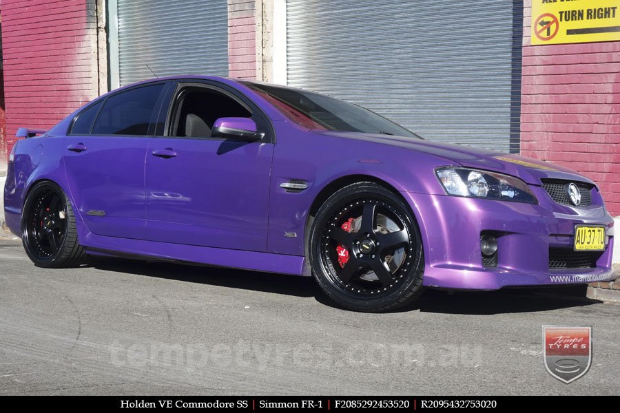 20x8.5 20x9.5 Simmons FR-1 Satin Black on HOLDEN COMMODORE VE