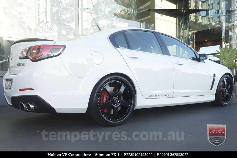 22x8.5 22x9.5 Simmons FR-1 Full Satin Black on HOLDEN COMMODORE VF