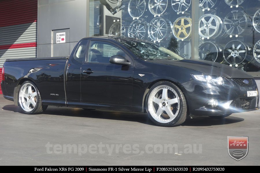 20x8.5 20x9.5 Simmons FR-1 Silver on FORD FALCON