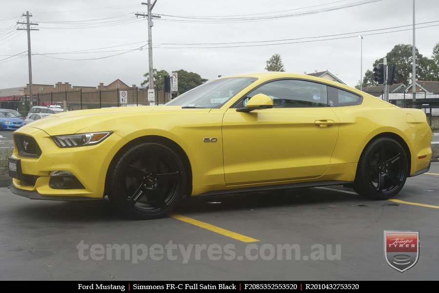 20x8.5 20x10 Simmons FR-C Full Satin Black on FORD MUSTANG