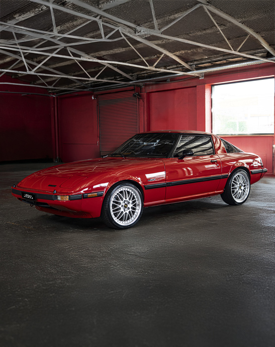 18x7.0 18x8.5 Simmons OM-1 Silver on Mazda RX7