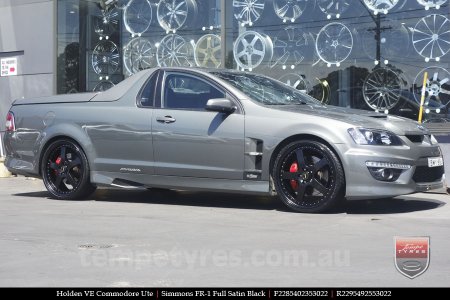 22x8.5 22x9.5 Simmons FR-1 Full Satin Black on HOLDEN COMMODORE VE