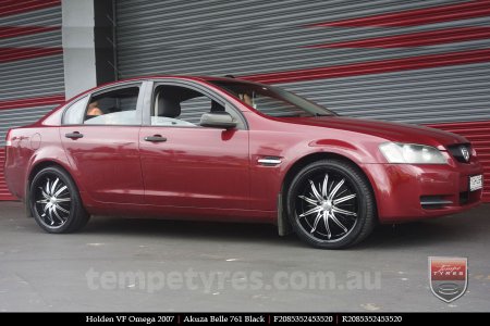 20x8.5 Akuza Belle 761 Black on HOLDEN COMMODORE VE