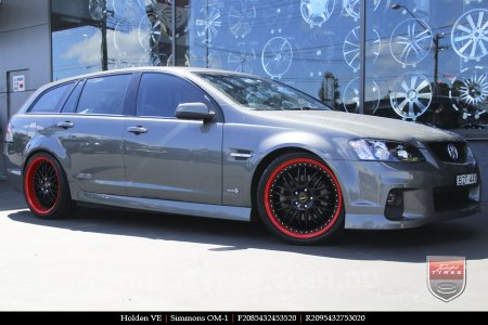 20x8.5 20x9.5 Simmons OM-1 Gloss Black on HOLDEN COMMODORE VE