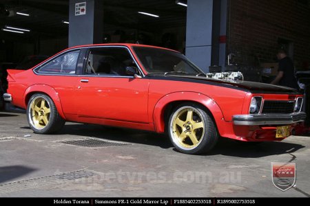 18x8.5 18x9.5 Simmons FR-1 Gold on HOLDEN TORANA