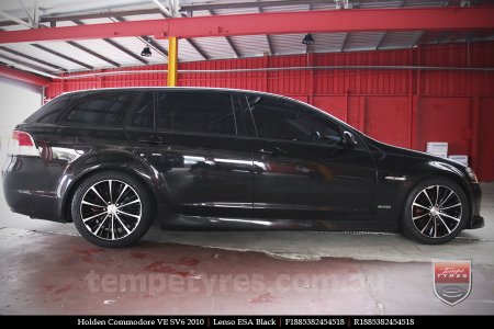 18X8.5 Lenso ESA Black on HOLDEN COMMODORE VE