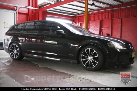 18X8.5 Lenso ESA Black on HOLDEN COMMODORE VE