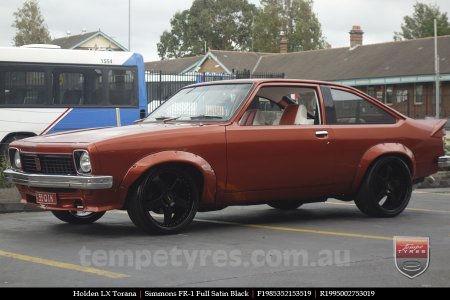 19x8.5 19x9.5 Simmons FR-1 Satin Black on HOLDEN TORANA