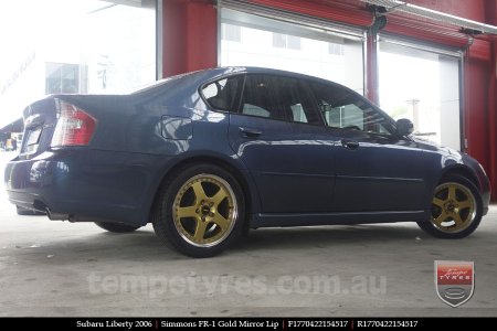 17x7.0 17x8.5 Simmons FR-1 Gold on SUBARU LIBERTY