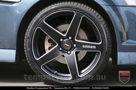 20x8.5 20x10 Simmons FR-CS Satin Black on HOLDEN COMMODORE VE