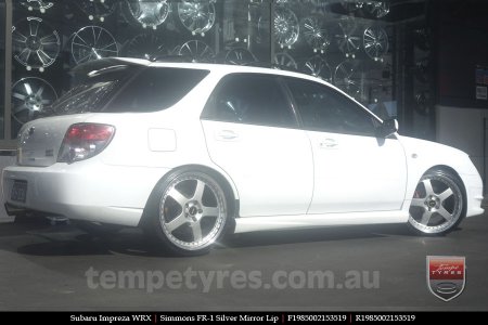 19x8.5 19x9.5 Simmons FR-1 Silver on SUBARU IMPREZA