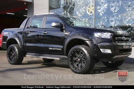 20x10 Ballistic Rage Millworks on FORD RANGER WILDTRAK