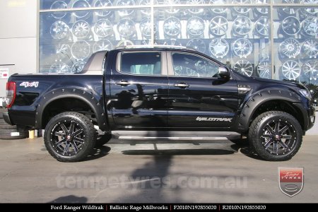 20x10 Ballistic Rage Millworks on FORD RANGER WILDTRAK