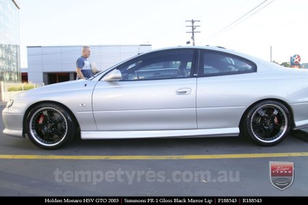 18x8.5 18x9.5 Simmons FR-1 Gloss Black on HOLDEN MONARO 