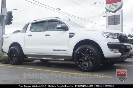 20x10 Ballistic Rage Millworks on FORD RANGER WILDTRAK