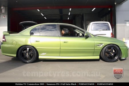 18x8.5 18x9.5 Simmons FR-1 Satin Black on HOLDEN COMMODORE VY