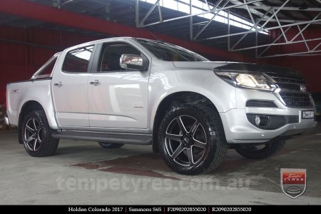 20x9.0 Simmons S6S Matte Black on HOLDEN COLORADO