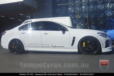 22x8.5 22x9.5 Simmons FR-1 Full Gloss Black on HOLDEN COMMODORE VF