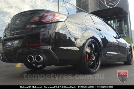 22x8.5 22x9.5 Simmons FR-1 Full Gloss Black on HOLDEN CLUBSPORT