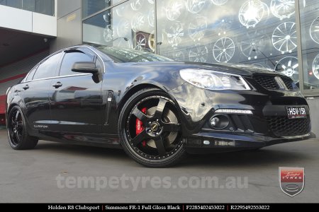 22x8.5 22x9.5 Simmons FR-1 Full Gloss Black on HOLDEN CLUBSPORT