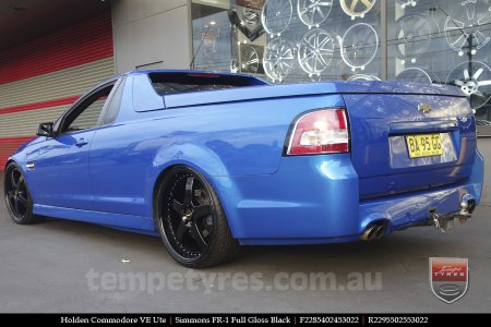 22x8.5 22x9.5 Simmons FR-1 Full Gloss Black on HOLDEN COMMODORE VE