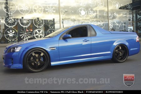 22x8.5 22x9.5 Simmons FR-1 Full Gloss Black on HOLDEN COMMODORE VE