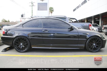 19x8.0 19x9.0 M3CSL Black on BMW E46