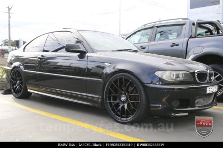 19x8.0 19x9.0 M3CSL Black on BMW E46