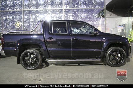 22x8.5 22x9.5 Simmons FR-1 Full Satin Black on VW AMAROK